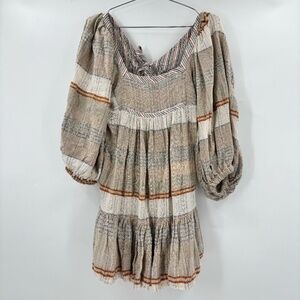 Free People Balloon Sleeve Bohemian Mini Dress Size XS